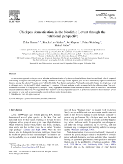 Chickpea domestication in the Neolithic Levant through the