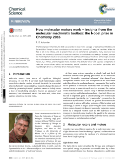 How molecular motors work - RSC Publishing