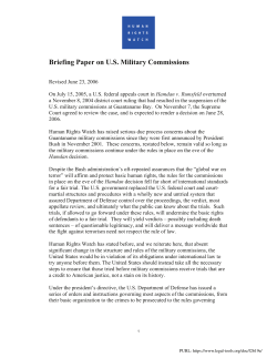 Briefing Paper on U.S. Military Commissions - ICC