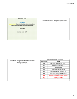 Finish Fractions and Decimals and Begin GCF and LCM Notes
