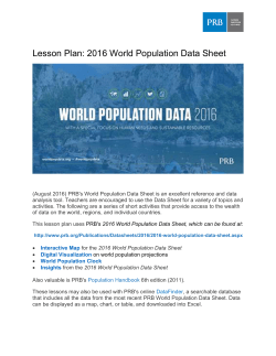 Lesson Plan: 2016 World Population Data Sheet