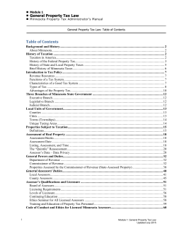 Table of Contents - Minnesota Department of Revenue