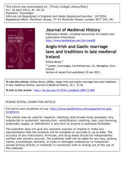 Anglo-Irish and Gaelic marriage laws and traditions in late