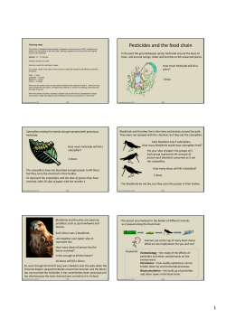 Pesticides and the food chain