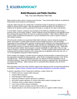 Ballot Measures and Public Charities