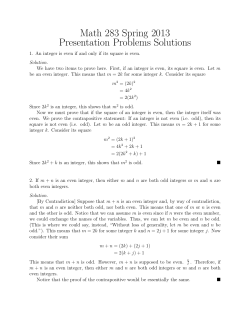 Math 283 Spring 2013 Presentation Problems Solutions