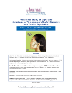 Prevalence Study of Signs and Symptoms of Temporomandibular