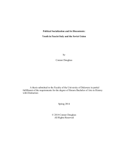 Political Socialization and its Discontents: Youth in Fascist Italy and