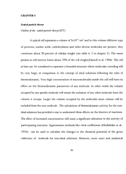 Outline of the scaled particle theory(SPT) A typical cell represents a