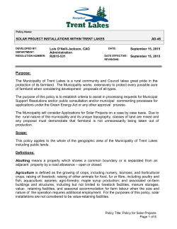 Purpose: The Municipality of Trent Lakes is a rural community and