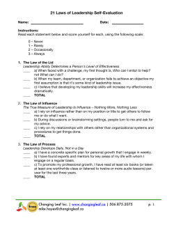 21 Laws of Leadership Self-Evaluation