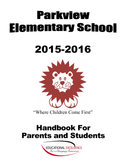 Handbook For Parents and Students