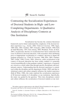 Contrasting the Socialization Experiences of Doctoral Students in High