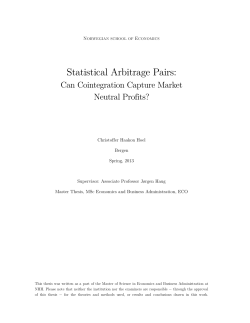 Statistical Arbitrage Pairs: