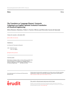 The Translator as `Language Planner`: Syntactic Calquing in