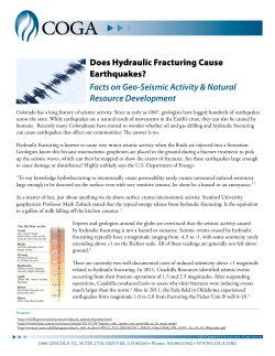 Does Hydraulic Fracturing Cause Earthquakes? Facts on Geo