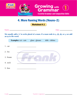 4. More Naming Words (Nouns–2)