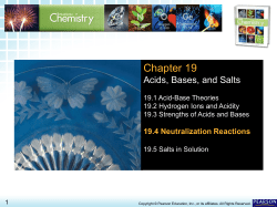 19.4 Neutralization Reactions
