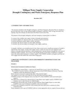 Drought Contingency Plan - Milligan Water Supply Corporation