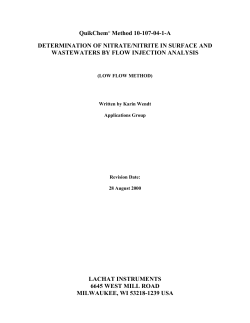 QuikChem&reg; Method 10-107-04-1-A DETERMINATION OF NITRATE
