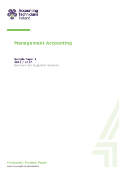 Management Accounting Sample Paper 1