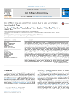 Loss of labile organic carbon from subsoil due to land