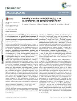 Bonding situation in Be[N(SiMe3)2] - RSC Publishing
