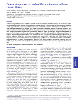 Article Genetic Adaptation to Levels of Dietary