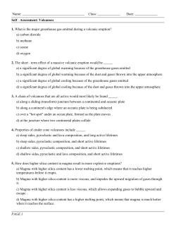 1. What is the major greenhouse gas emitted during a volcanic