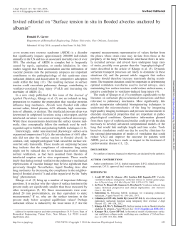 Invited editorial on “Surface tension in situ in flooded alveolus
