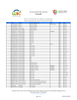 Cereals - Nevada WIC