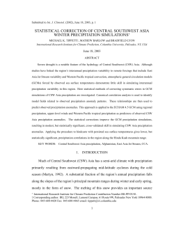 statistical correction of central southwest asia winter precipitation