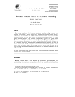 Reverse culture shock in students returning from overseas