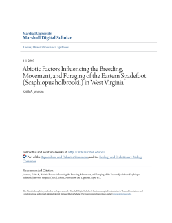 Abiotic Factors Influencing the Breeding, Movement, and Foraging of