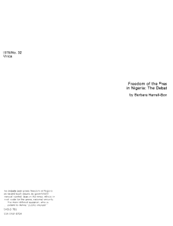 Freedom Of The Press In Nigeria: The Debate