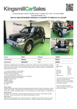 2002 52 USED MITSUBISHI SHOGUN 3.2 EQUIPPE TD SWB DI