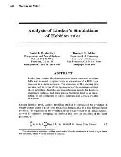 Analysis of Linsker`s Simulations of Hebbian Rules