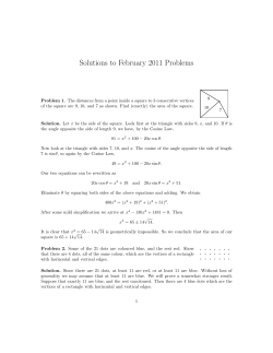 Solutions to February 2011 Problems
