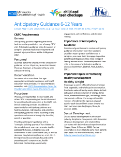 Anticipatory Guidance 6 - 12 years