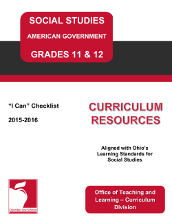 American Government "I Can" Checklist