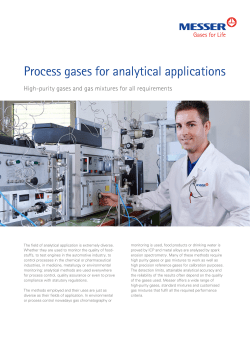 Process gases for analytical applications