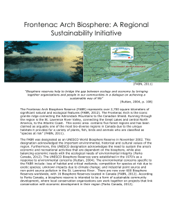 Frontenac Arch Biosphere: A Regional Sustainability Initiative