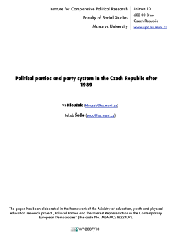 Political parties and party system in the Czech Republic after 1989