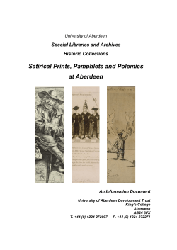 Satirical Prints, Pamphlets and Polemics at