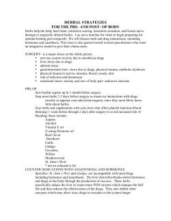 HERBAL STRATEGIES FOR THE PRE- AND POST