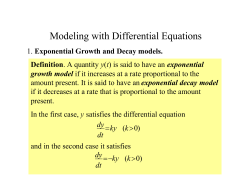 Modeling with Differential Equations