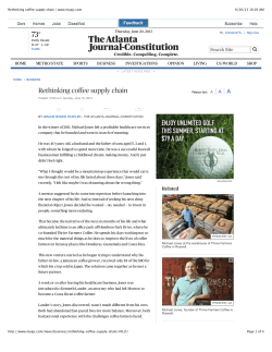 Rethinking coffee supply chain | www.myajc.com