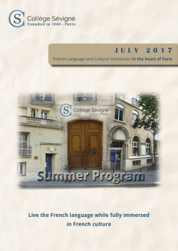 Summer-Program-july 2017 - Site du Coll&egrave;ge S&eacute;vign&eacute;