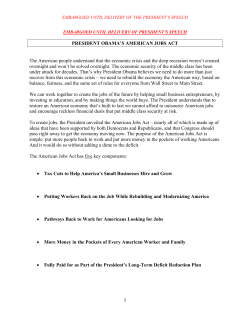 PRESIDENT OBAMA`S AMERICAN JOBS ACT The American
