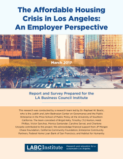 The Affordable Housing Crisis in Los Angeles: An Employer